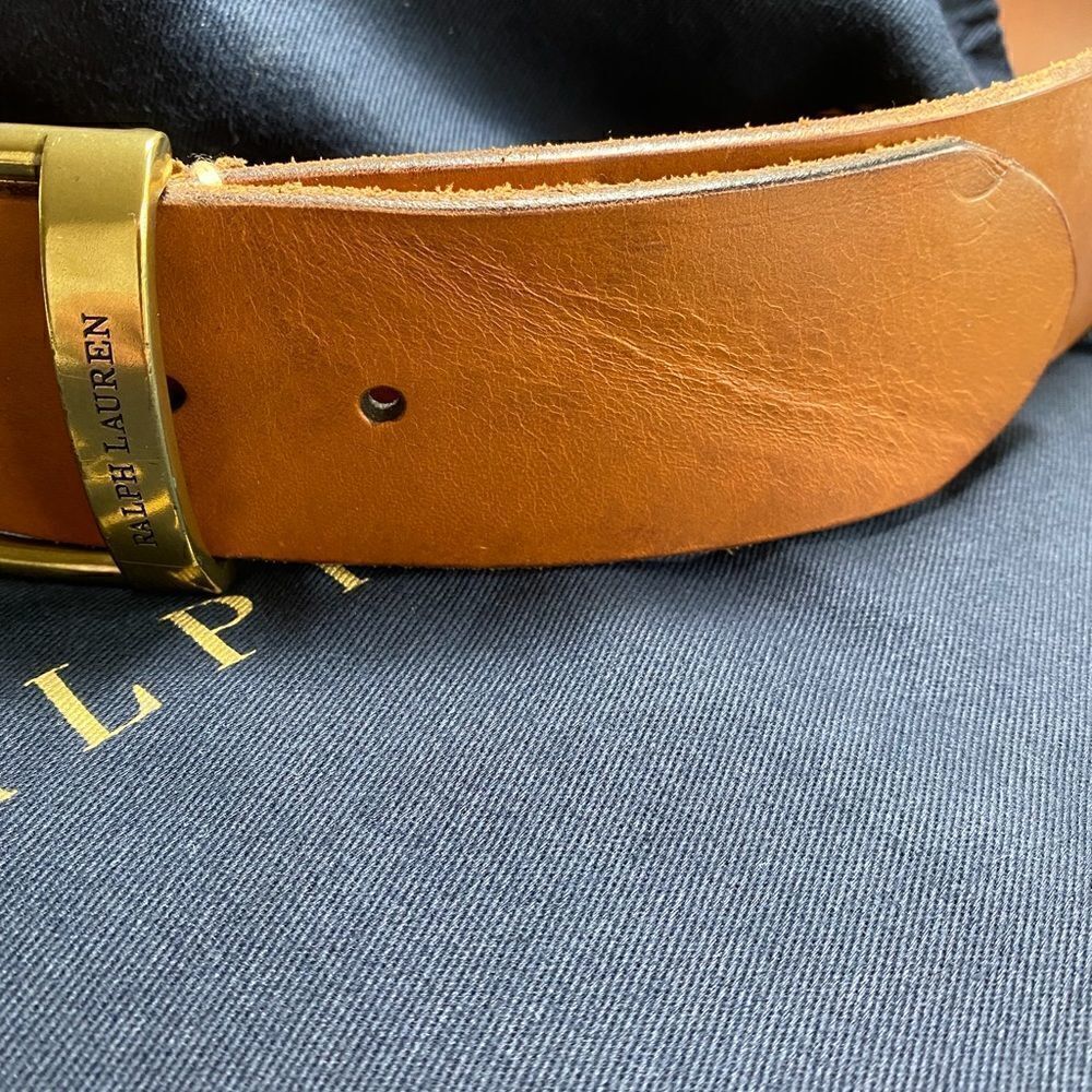 Ralph Lauren Brown Vachetta & Gold Tone Equestrian Stirrup Belt - Picture 16 of 16